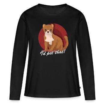 Belette souris belette naine belette cadeau - T-shirt manches longues Premium bio Femme - noir - Devant - Julia (174cm)