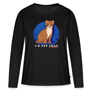 Belette pygmée belette souris belette cadeau - T-shirt manches longues Premium bio Femme - noir - Devant - Julia (174cm)