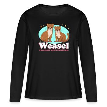 Weasel Cute Dwarf Weasel Mouse Weasel Gift - Women's Premium Organic Long Sleeve Shirt - black - Front - Julia (174cm)