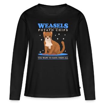 Belette petite belette mignon nain belette cadeau - T-shirt manches longues Premium bio Femme - noir - Devant - Julia (174cm)
