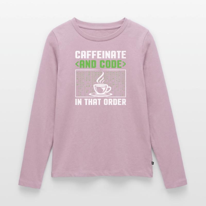 Kaffee-Codierung Programmierer Programmierer Entwickler Nerd Coff Frauen Premium Bio Langarmshirt
