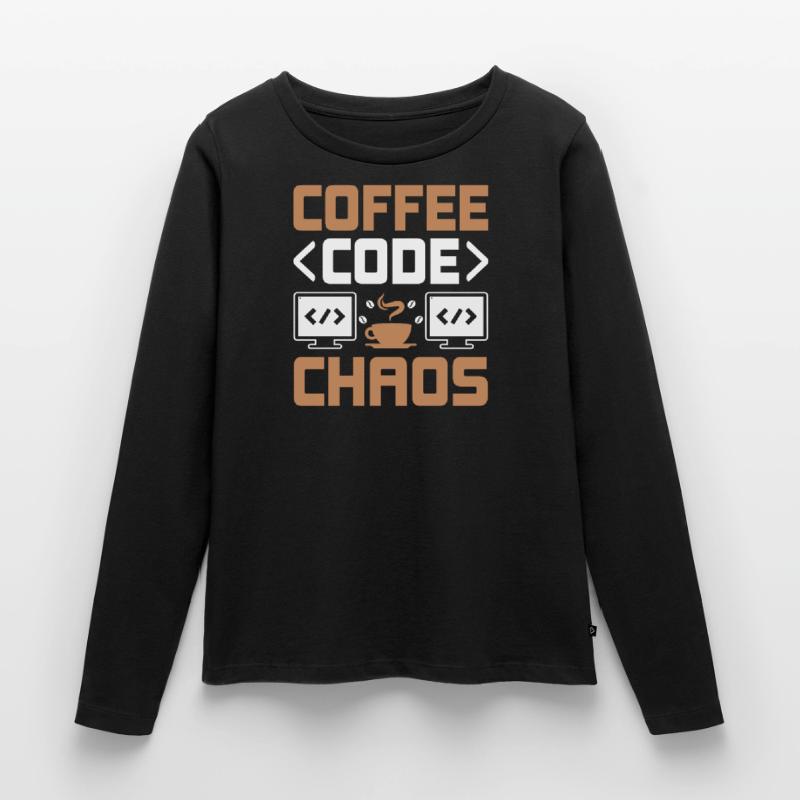 Kaffee-Codierung Programmierer Programmierer Entwickler Nerd Coff Frauen Premium Bio Langarmshirt