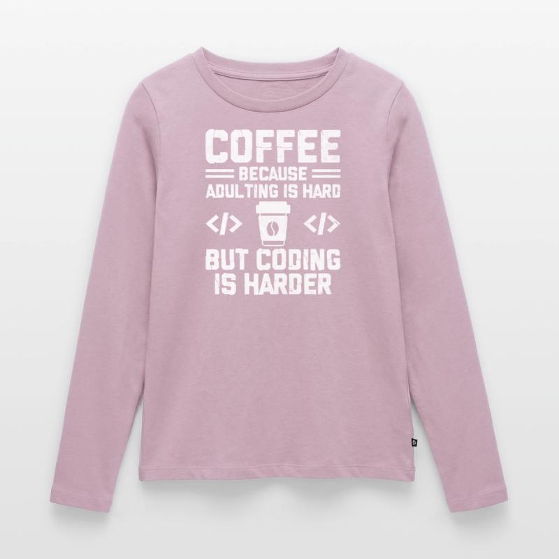 Café Codage Programmeur Codeur Développeur Nerd Coff T-shirt manches longues Premium bio Femme