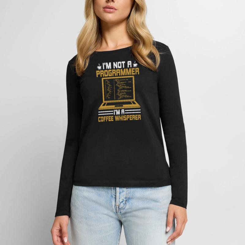 Kaffee-Codierung Programmierer Programmierer Entwickler Nerd Coff Frauen Premium Bio Langarmshirt