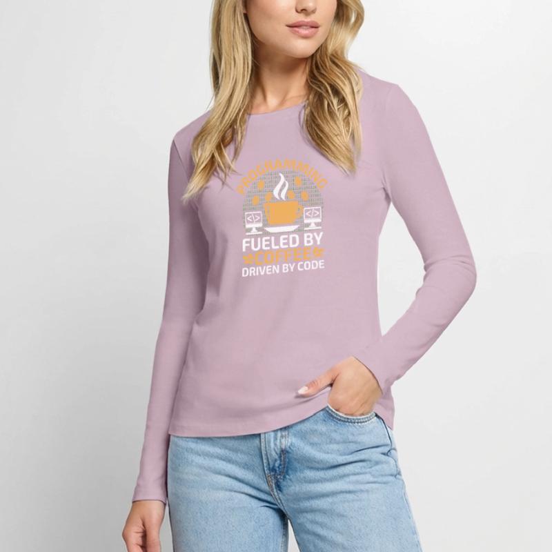 Kaffee-Codierung Programmierer Programmierer Entwickler Nerd Coff Frauen Premium Bio Langarmshirt