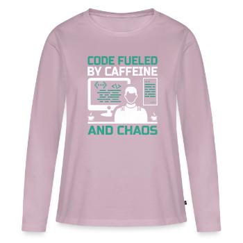 Coffee Coding Programmer Coder Developer Nerd Coff - Women's Premium Organic Long Sleeve Shirt - dusky pink - Front - Julia (174cm)