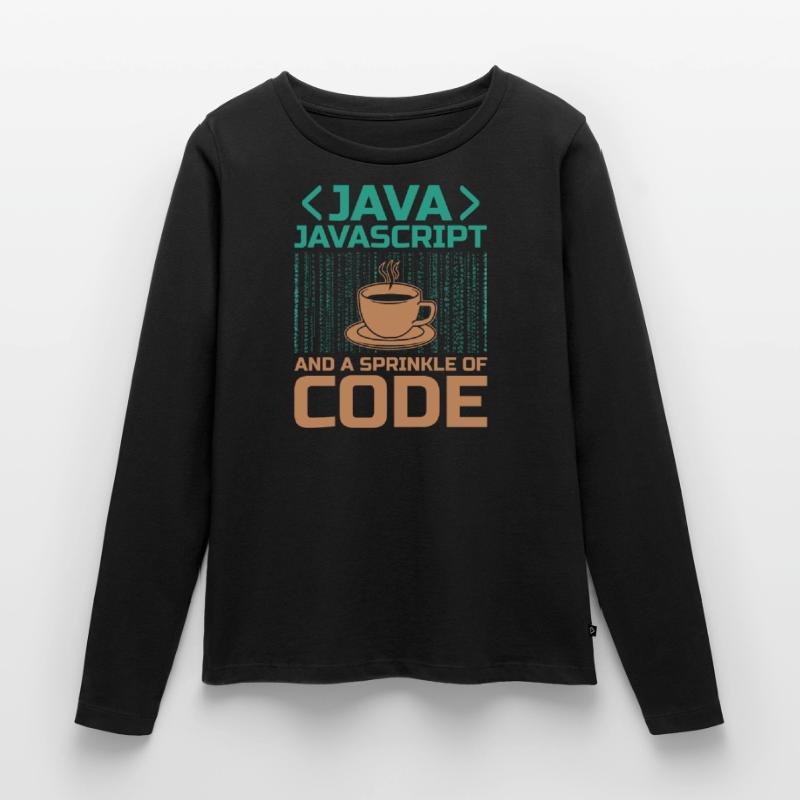 Café Codage Programmeur Codeur Développeur Nerd Coff T-shirt manches longues Premium bio Femme