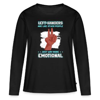 Left Handed Left Handed Left Handed Gift - Women's Premium Organic Long Sleeve Shirt - black - Front - Julia (174cm)