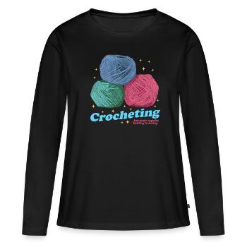 Crochet crochet crochet crochet cadeau - T-shirt manches longues Premium bio Femme - noir - Devant - Julia (174cm)