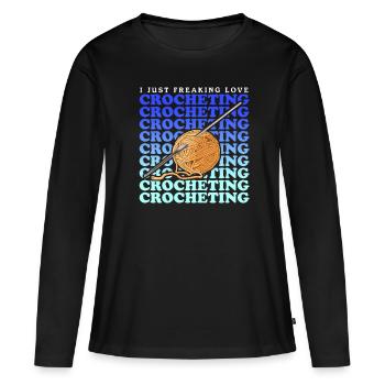 Crochet crochet crochet crochet cadeau - T-shirt manches longues Premium bio Femme - noir - Devant - Julia (174cm)