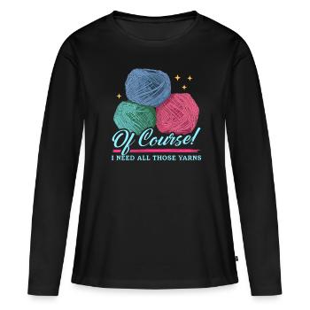 Crochet au Crochet | Crochet Crochet Cadeau - T-shirt manches longues Premium bio Femme - noir - Devant - Julia (174cm)