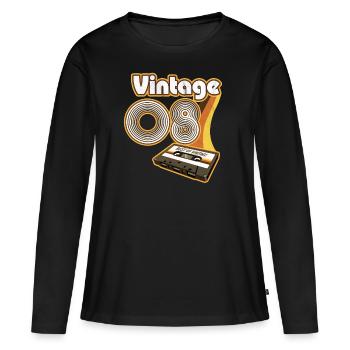 2008 geburtstag perspektive - Frauen Premium Bio Langarmshirt - Schwarz - Vorne - Julia (174cm)