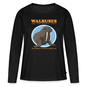 Morse morse morse phoque morse cadeau de morse - T-shirt manches longues Premium bio Femme - noir - Devant - Julia (174cm)