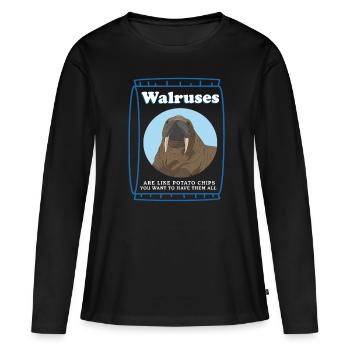 Morse morse phoque morse cadeau - T-shirt manches longues Premium bio Femme - noir - Devant - Julia (174cm)