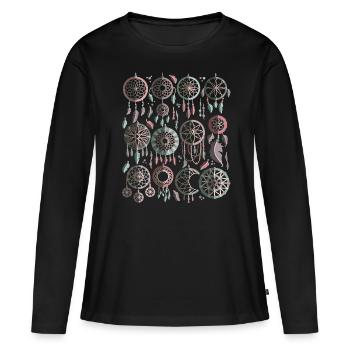 Attrape-rêves - T-shirt manches longues Premium bio Femme - noir - Devant - Julia (174cm)