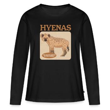 Hyène hyène tacheté hyène cadeau - T-shirt manches longues Premium bio Femme - noir - Devant - Julia (174cm)