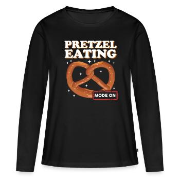 Bretzel drôle bretzels cadeau d’amant de bretzel - T-shirt manches longues Premium bio Femme - noir - Devant - Julia (174cm)