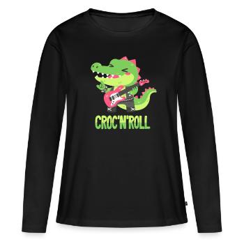Rocker Crocodile - Pun - Women's Premium Organic Long Sleeve Shirt - black - Front - Julia (174cm)