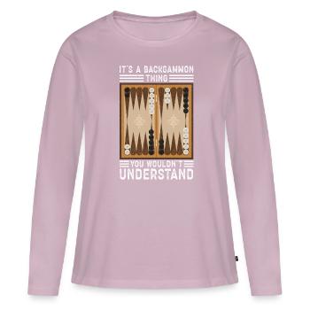 Backgammon Spiel | Backgammon Brettspiel Geschenk - Frauen Premium Bio Langarmshirt - Altrosa - Vorne - Julia (174cm)