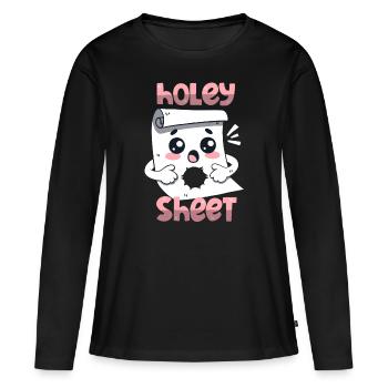 Holey Sheet - Women's Premium Organic Long Sleeve Shirt - black - Front - Julia (174cm)