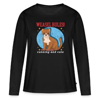 Belette souris belette Hermännchen cadeau - T-shirt manches longues Premium bio Femme - noir - Devant - Julia (174cm)