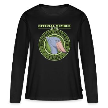 Oiseau bec-en-sabot | Cadeau d’oiseaux bec-en-sabot - T-shirt manches longues Premium bio Femme - noir - Devant - Julia (174cm)