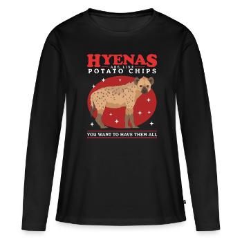 Hyène hyène tacheté hyène cadeau - T-shirt manches longues Premium bio Femme - noir - Devant - Julia (174cm)