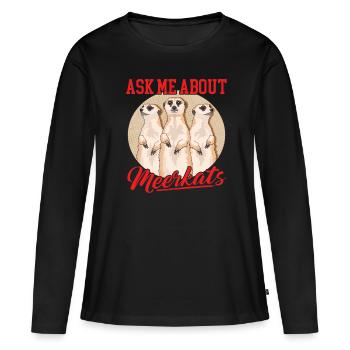 Suricate drôle suricate suricate cadeau - T-shirt manches longues Premium bio Femme - noir - Devant - Julia (174cm)
