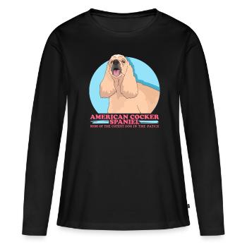 American Cocker Spaniel maman chiens cadeau - T-shirt manches longues Premium bio Femme - noir - Devant - Julia (174cm)