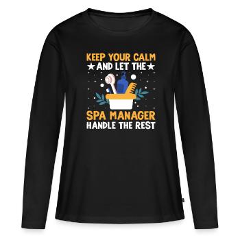 Gestionnaire de SPA Emploi Bien-être Drôle Gestion de SPA Sayi - T-shirt manches longues Premium bio Femme - noir - Devant - Julia (174cm)