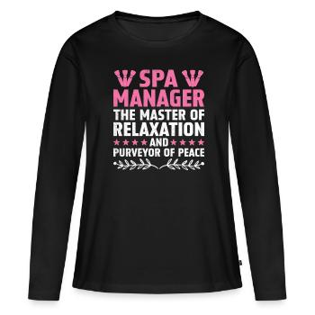 Gestionnaire de SPA Emploi Bien-être Drôle Gestion de SPA Sayi - T-shirt manches longues Premium bio Femme - noir - Devant - Julia (174cm)