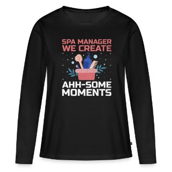 Gestionnaire de SPA Emploi Bien-être Drôle Gestion de SPA Sayi - T-shirt manches longues Premium bio Femme - noir - Devant - Julia (174cm)