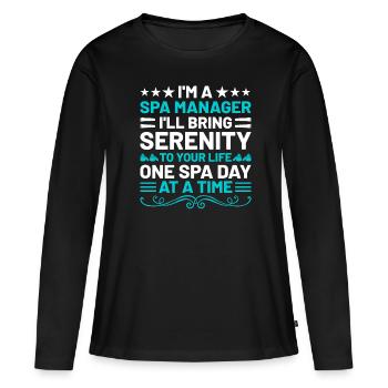 Gestionnaire de SPA Emploi Bien-être Drôle Gestion de SPA Sayi - T-shirt manches longues Premium bio Femme - noir - Devant - Julia (174cm)