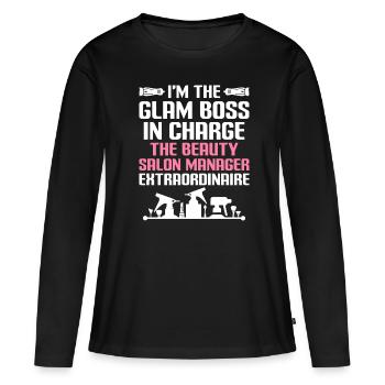 Gestionnaire de SPA Emploi Bien-être Drôle Gestion de SPA Sayi - T-shirt manches longues Premium bio Femme - noir - Devant - Julia (174cm)