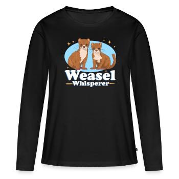 Belette souris belette naine belette cadeau - T-shirt manches longues Premium bio Femme - noir - Devant - Julia (174cm)