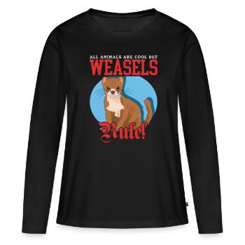 Belette souris belette Hermännchen cadeau - T-shirt manches longues Premium bio Femme - noir - Devant - Julia (174cm)