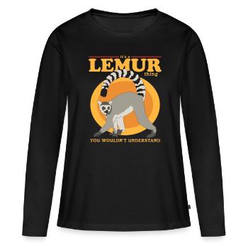 Lemur Ring-tailed Lemur Lemur Gift - Women's Premium Organic Long Sleeve Shirt - black - Front - Julia (174cm)