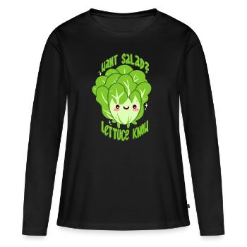 Salade - T-shirt manches longues Premium bio Femme - noir - Devant - Julia (174cm)