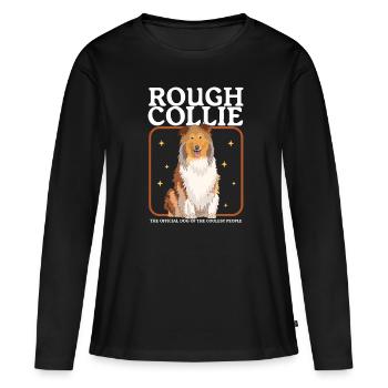 Collie Collie Collie Chien Collies Cadeau - T-shirt manches longues Premium bio Femme - noir - Devant - Julia (174cm)
