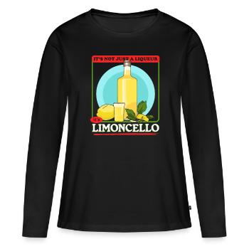 Limoncello Liqueur de citron Limoncellos Cadeau - T-shirt manches longues Premium bio Femme - noir - Devant - Julia (174cm)