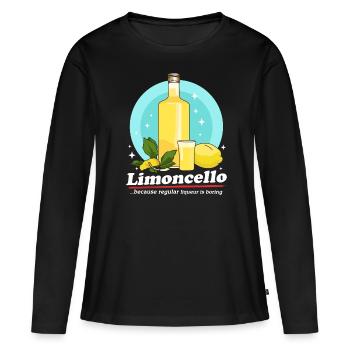 Limoncello Citrons Limoncellos Liqueur Cadeau - T-shirt manches longues Premium bio Femme - noir - Devant - Julia (174cm)