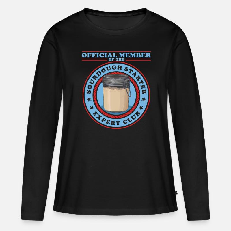 Sauerteig Starter | Sauerteigbrot Backen Geschenk - Frauen Premium Bio Langarmshirt - Schwarz