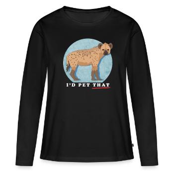 Hyène Hyène Cadeau Hyène Tachetée - T-shirt manches longues Premium bio Femme - noir - Devant - Julia (174cm)