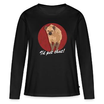 Hyène tachetée Hyène Cadeau Hyène - T-shirt manches longues Premium bio Femme - noir - Devant - Julia (174cm)