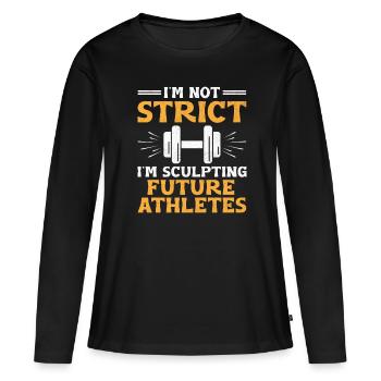 Professeur d’éducation physique Professeurs d’éducation physique École Spor - T-shirt manches longues Premium bio Femme - noir - Devant - Julia (174cm)