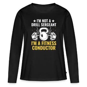 Professeur d’éducation physique Professeurs d’éducation physique École Spor - T-shirt manches longues Premium bio Femme - noir - Devant - Julia (174cm)