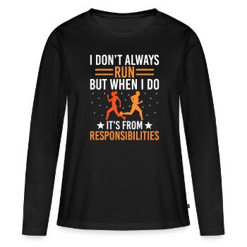 Professeur d’éducation physique Professeurs d’éducation physique École Spor - T-shirt manches longues Premium bio Femme - noir - Devant - Julia (174cm)