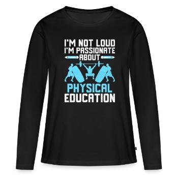 Professeur d’éducation physique Professeurs d’éducation physique École Spor - T-shirt manches longues Premium bio Femme - noir - Devant - Julia (174cm)