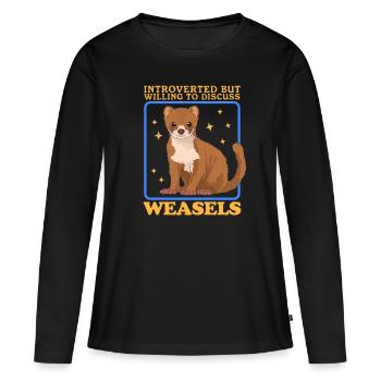 Cadeau de belette de belette naine de souris belette naine - T-shirt manches longues Premium bio Femme - noir - Devant - Julia (174cm)