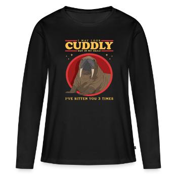 Morse Morse Morse Morse Cadeau de morse - T-shirt manches longues Premium bio Femme - noir - Devant - Julia (174cm)